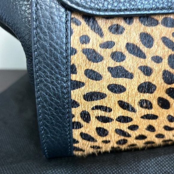 Vera Bradley Quilted Stella Leather Mini Satchel Crossbody Bag Cheetah Black Cat - Picture 5 of 15